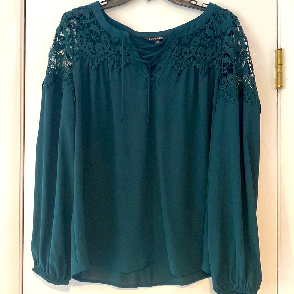 Express Green Blouse, Worn Once!